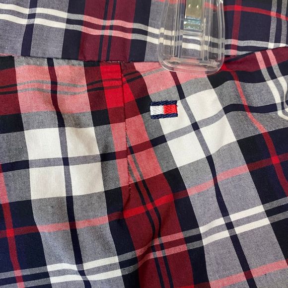 VINTAGE TOMMY HILFIGER woman's size 6 100% cotton plaid academia cropped pants - Picture 6 of 11